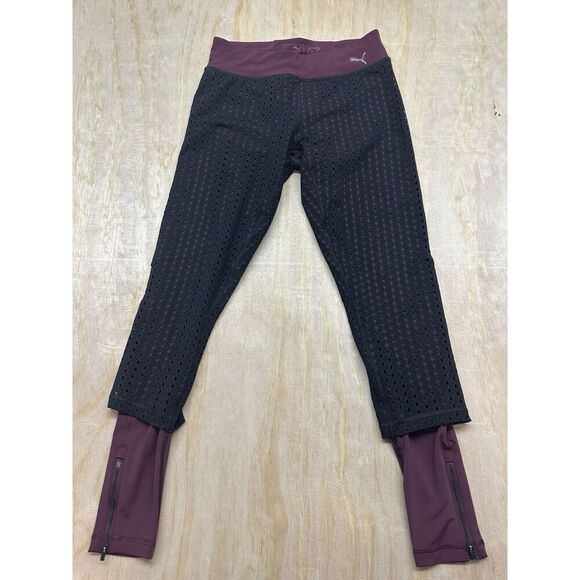 Puma Drycell Tapered Sweatpants Joggers Black White Ankle Zip Size M (28x28) - Picture 1 of 6